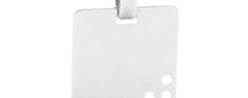 Plaque rectangle perforée à graver Argent 925/1000 rhodié