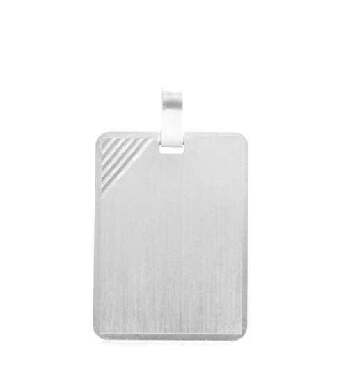 Plaque rectangle à graver Argent 925/1000 rhodié