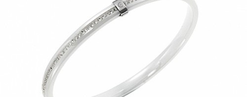 Bracelet femme en céramique blanche et oxydes de zirconium – Cerruti