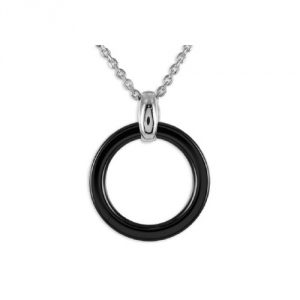 collier anneau ceramique noire