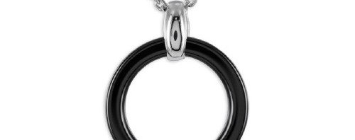 Collier pendentif céramique en argent 925 rhodié