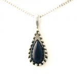 Collier pendentif goutte d'onyx en Argent 925/1000