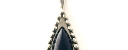 Collier pendentif goutte d’onyx en Argent 925/1000