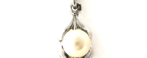 Collier pendentif au coeur de perle en Argent 925/1000