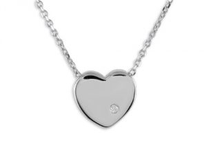 Collier argent avec coeur