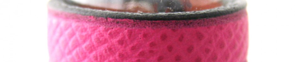 Bague Irène T rose ou orange en cuir – Taille du 60 au 64