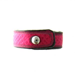 Bague Irène T rose ou orange en cuir - Taille du 60 au 64 – Image 3