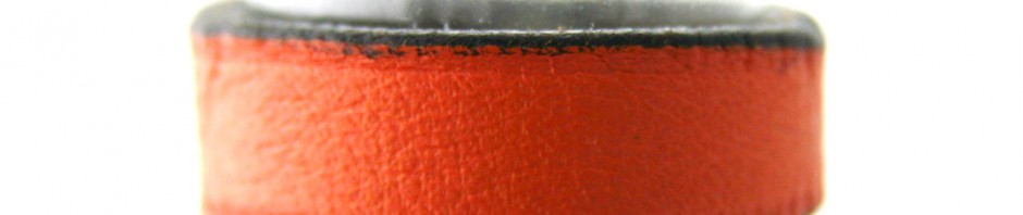 Bague Irène T orange en cuir fin – Taille du 56 au 58
