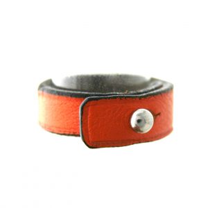 Bague Irène T orange en cuir fin - Taille du 56 au 58 – Image 2