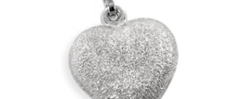 Coeur mat scintillant en Argent 925/1000 Rhodié