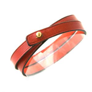 Bracelet en cuir marron 2 tours - Irène T – Image 2