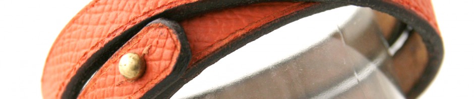 Bracelet en cuir 2 tours orange – Irène T