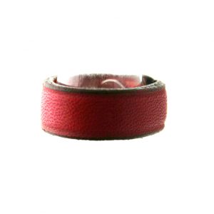 Bague Irène T rouge ou orange en cuir - Taille du 46 au 48