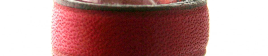 Bague Irène T rouge ou orange en cuir – Taille du 46 au 48