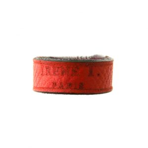 Bague Irène T rouge ou orange en cuir - Taille du 46 au 48 – Image 2