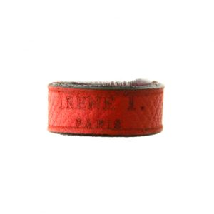 Bague Irène T rouge ou orange en cuir – Taille du 46 au 48