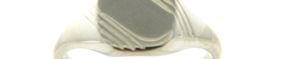 Chevalière carrée rainurée Argent 925/1000  – Taille 64