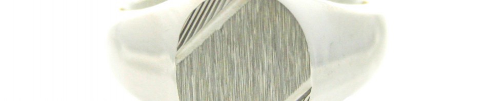 Chevalière ovale striée en Argent 925/1000  – Taille 64
