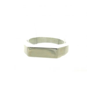 Chevalière rectangle lisse Argent 925/1000  - Taille 54