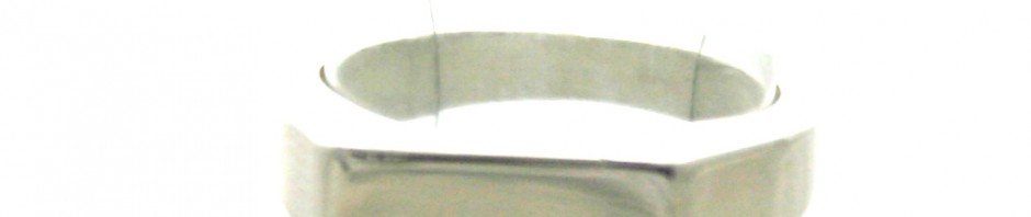 Chevalière rectangle lisse Argent 925/1000  – Taille 54