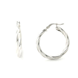 Créoles torsadées Argent 925/1000 – Boucles d’oreilles rondes 25,6 mm