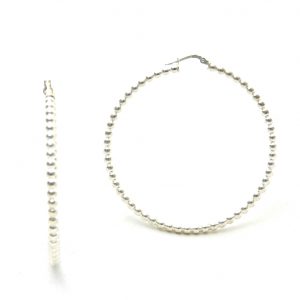 Créoles boules Argent 925/1000 - Boucles d'oreilles rondes 55 mm