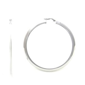 Créoles plates Argent 925/1000 - Boucles d'oreilles rondes 58,8 mm