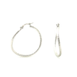 Créoles gondolées Argent 925/1000 – Boucles d’oreilles rondes 29,3 mm