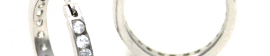 Créoles serties zirconiums Argent 925/1000 – Boucles d’oreilles rondes 20 mm