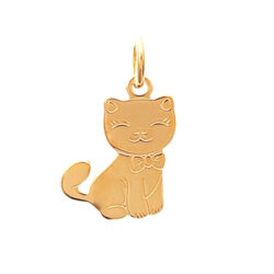 pendentif chat plaqué or
