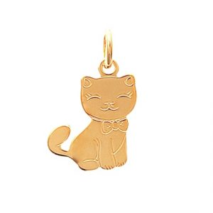 pendentif chat plaqué or