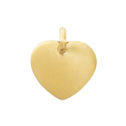 pendentif coeur 20 mm plaque or