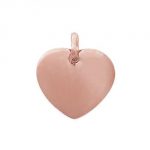 pendentif coeur 20 mm plaque or rose
