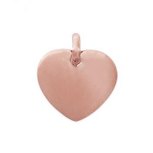 pendentif coeur 20 mm plaque or rose