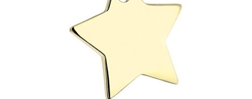 Pendentif étoile 21 mm en plaqué or 18 Ct 750/1000