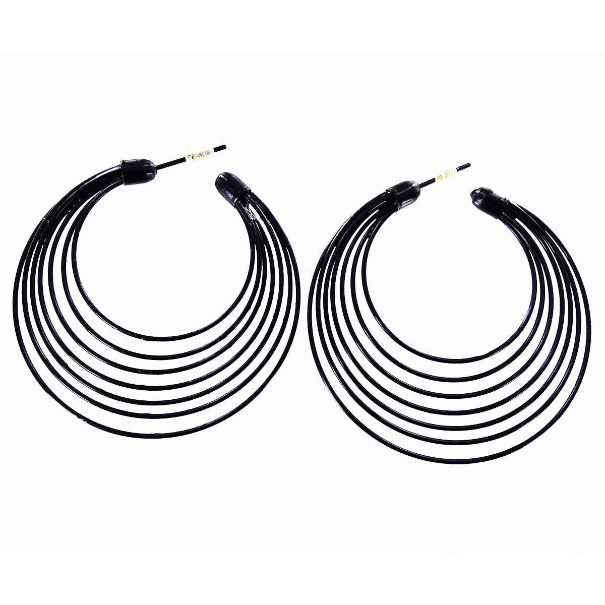 Boucles d’oreilles créoles fil rigide noir