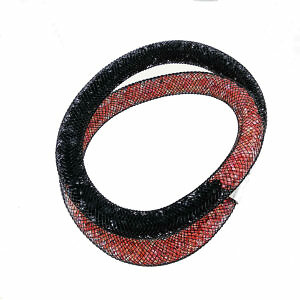 bracelet résille double tour rouge noir