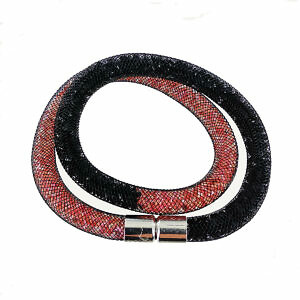 bracelet résille double tour rouge