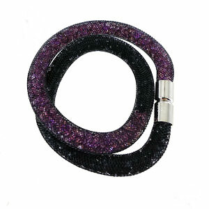 bracelet résille double tour violet 2