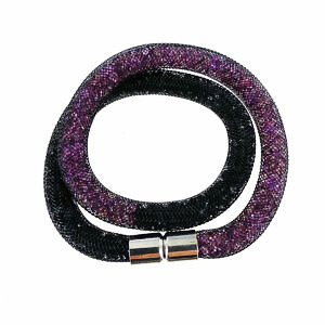 bracelet résille double tour violet