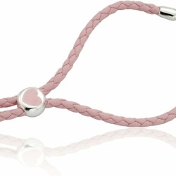 Bracelet coulissant rose plaque identité