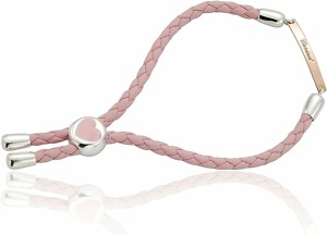 Bracelet coulissant rose plaque identité