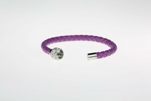 Bracelet Femme Violet Fait à la Main Tissé Boucle