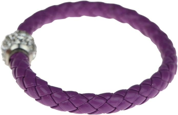 Bracelet Femme Violet Fait à la Main Tissé Boucle