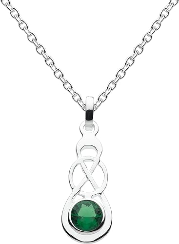 Collier femme fantaisie pierre verte 45 cm