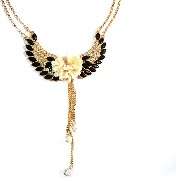Collier Femme ailes d’ange en Plaqué Or Cristal